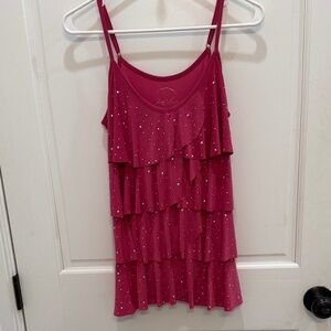 INC International Concepts Fuchsia Ruffled Camisole
